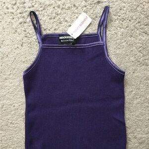 Absolutely but Creative Cotton, purple rib tank with trims, size M, brand new